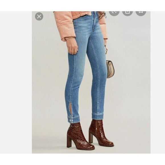 rag & bone Denim - Rag & Bone Avery Cigarette High Waisted Snap Ankle Jeans Size 23